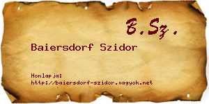 Baiersdorf Szidor névjegykártya